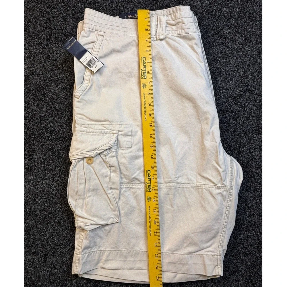Polo Ralph Lauren Gellar Fatigue Shorts Mens 46B Big‎ Tall Cream Cargo Chino New